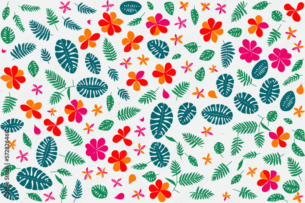Fototapeta premium floral ornament pattern in colorful flat design for gift wrapping, vector stock