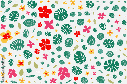 Fototapeta Naklejka Na Ścianę i Meble -  floral ornament pattern in colorful flat design for gift wrapping, vector stock