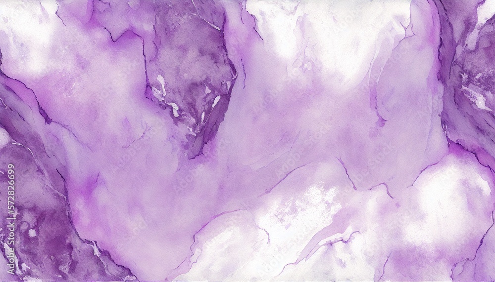 Naklejka premium Purple and white marbe watercolor texture stone background,Generative AI