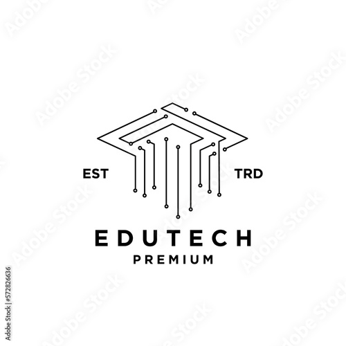 Education Technology logo icon design vector illustration