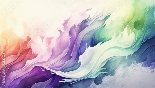 Watercolor texture waves soft colorw wavy background,Generative AI