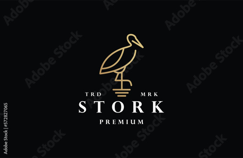 stork outline premium logo. Stork logo