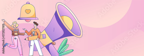 Notice bulletin vector creative flat hand drawn illustration
