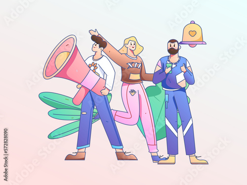 Notice bulletin vector creative flat hand drawn illustration
