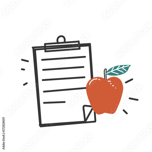 hand drawn doodle diet plan icon illustration