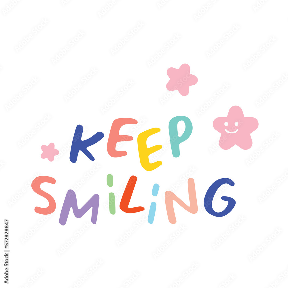Sticker cute KEEP SMILING word planner Sticker cute KEEP SMILING word planner