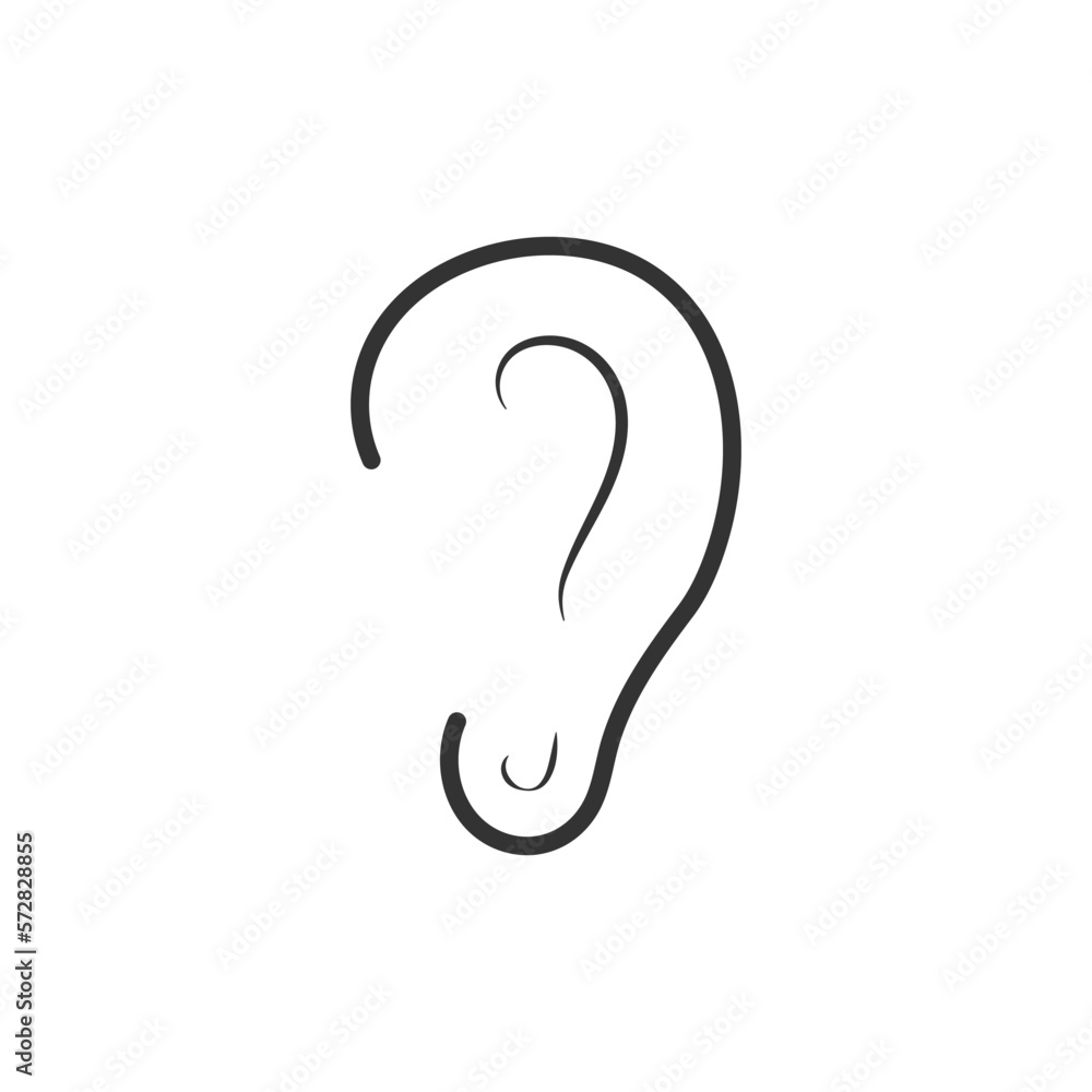 Ear, hearing line icon, outline vector sign, linear style pictogram isolated on white. Symbol, logo illustration. Ear, hearing line icon, outline vector sign, linear style pictogram isolated on white. Symbol, logo illustration.