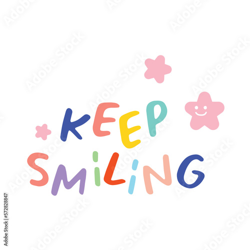 Sticker cute KEEP SMILING word planner