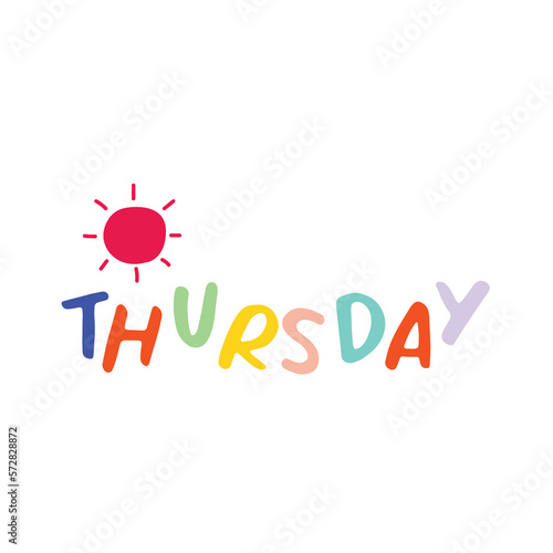 Sticker cute thursday word planner