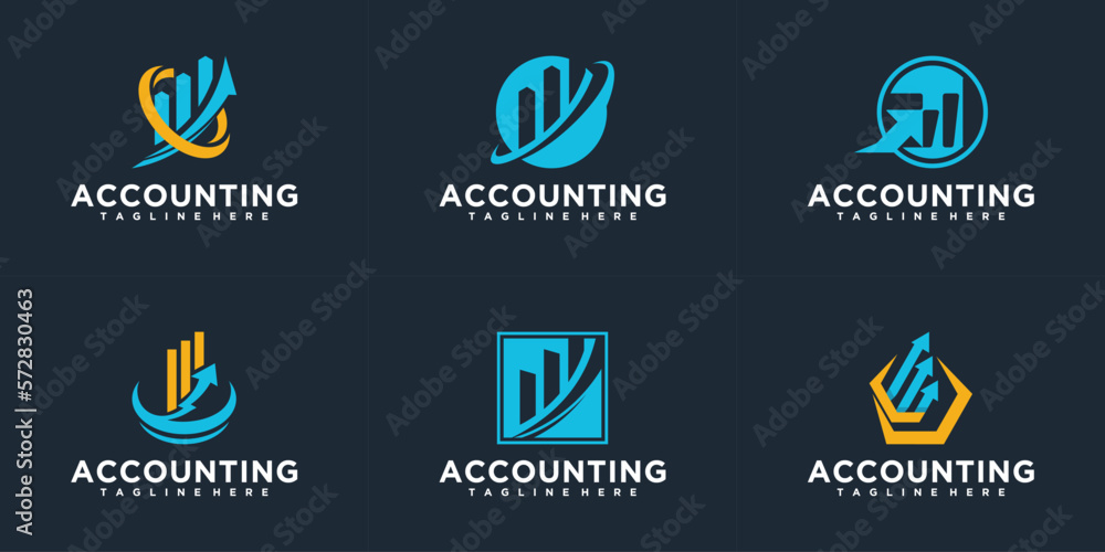 Business finance logo bundle collection for company or agency