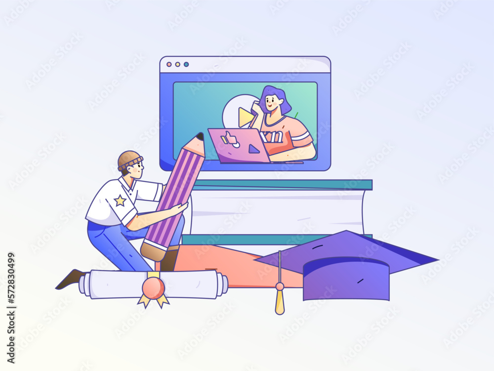 Education learning people flat vector concept hand drawn illustration
Education learning people flat vector concept hand drawn illustration