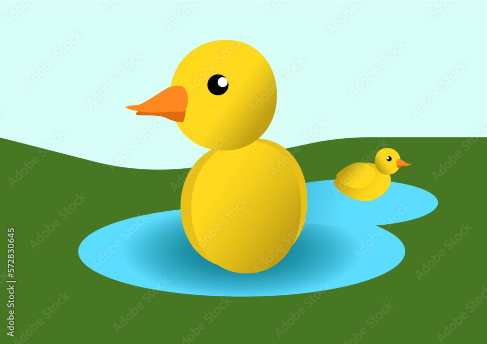 Duck and ducklings vector Duck and ducklings vector
