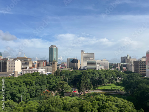 Panoramic view on Africa Unity Square in Harare city center