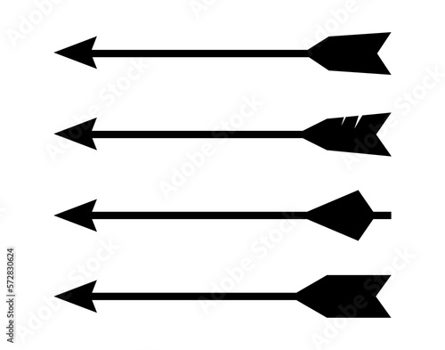 Bow arrow vector icons set