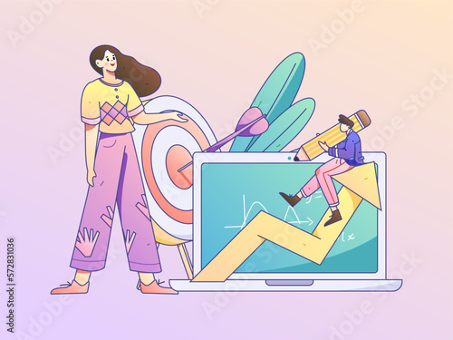 Education learning people flat vector concept hand drawn illustration
