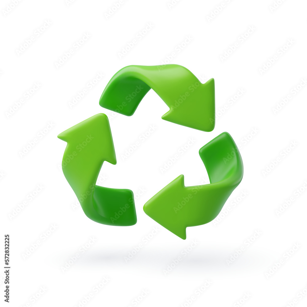 3d Vector Green Arrows Recycle, Earth Day, Environment day, Ecology concept. 3d Vector Green Arrows Recycle, Earth Day, Environment day, Ecology concept.