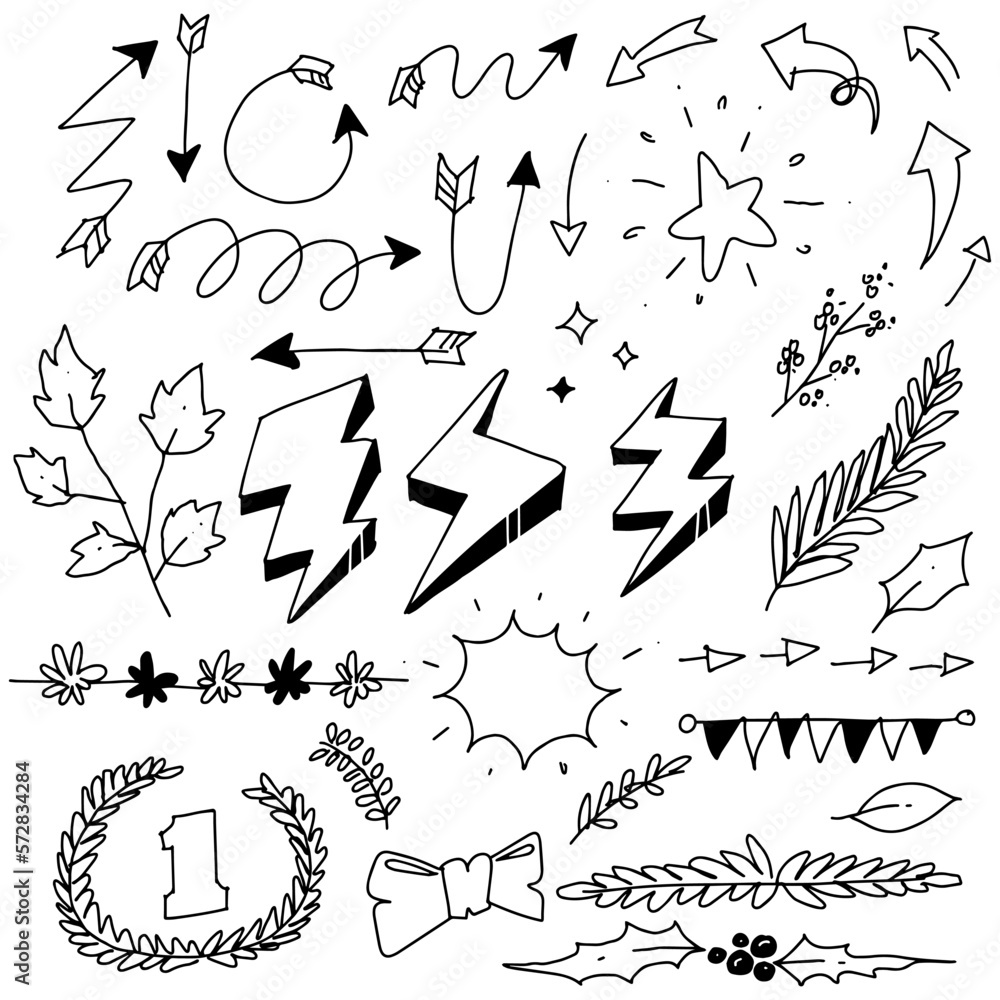 doodle illustration in white background doodle illustration in white background