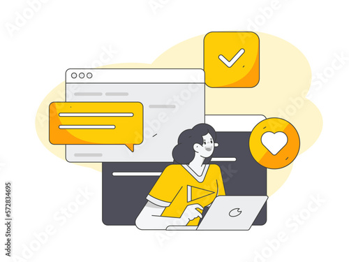 Education learning people flat vector concept hand drawn illustration
