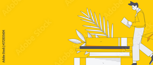 Education learning people flat vector concept hand drawn illustration
