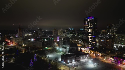 Wallpaper Mural London, ON, Canada - February 17th,2023: Downtown night drone shot Torontodigital.ca