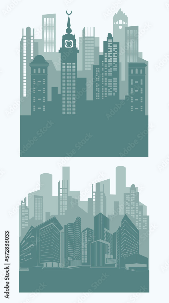 Naklejka premium city skyline illustration