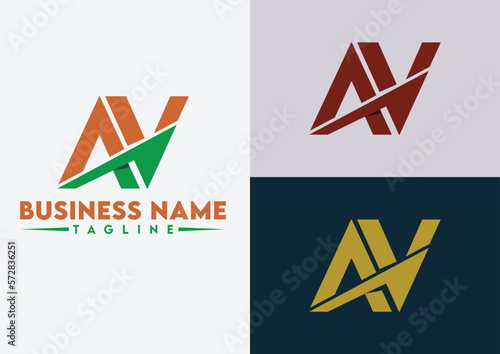 Letter AV logo design vector template, AV logo