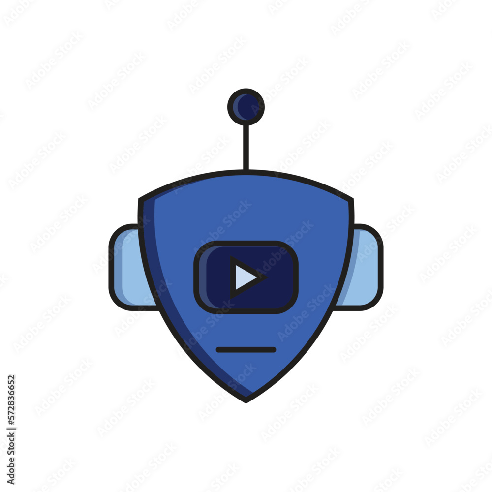 Obraz premium robot head vidio vector logo icon.