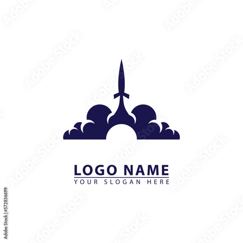 space rocket vector logo icon.