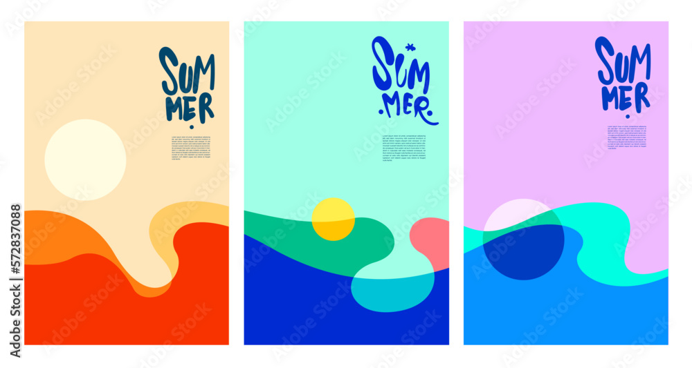 Vector Colorful Fluid and Liquid Summer Brochure Background Template