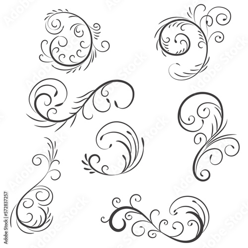 Ornamental Rule Lines in Different Design  Decorative dividers  Swirl elements  Vector graphic elements for design vector elements