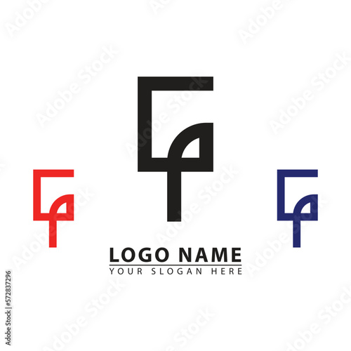 vector letter g and p logo business icon.