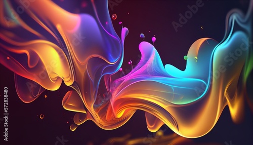 Rainbow smoke abstract background. Generative AI, Generative, AI