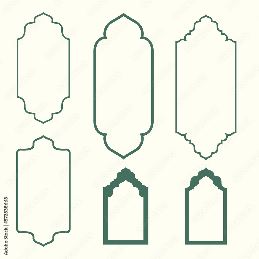 set of islamic shape outline set of islamic shape outline