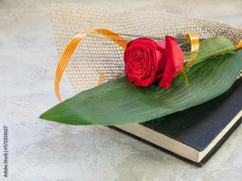 Rose and Book, traditional gift for Sant Jordi, the Saint Georges Day. It is Catalunya's version of Valentine's day