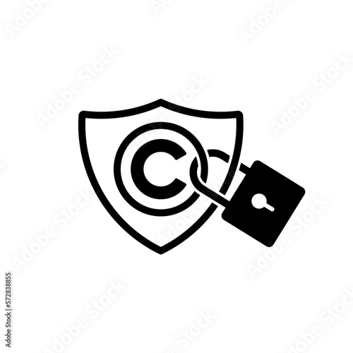 icon of a shield with a copyright and padlock symbol