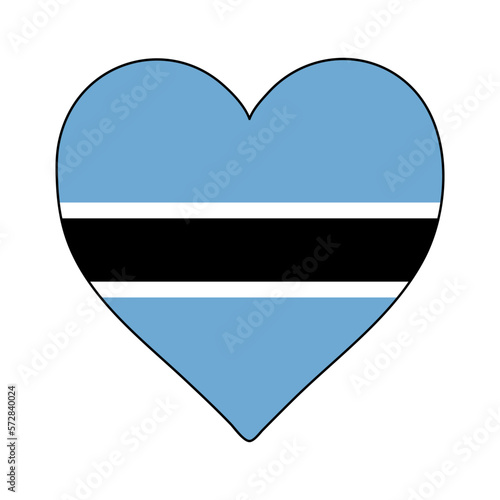 Free Download Botswana Heart Shape Flag. Love Botswana. Visit Botswana. Southern Africa. African Union. Vector Illustration Graphic Design. - GFXLoad