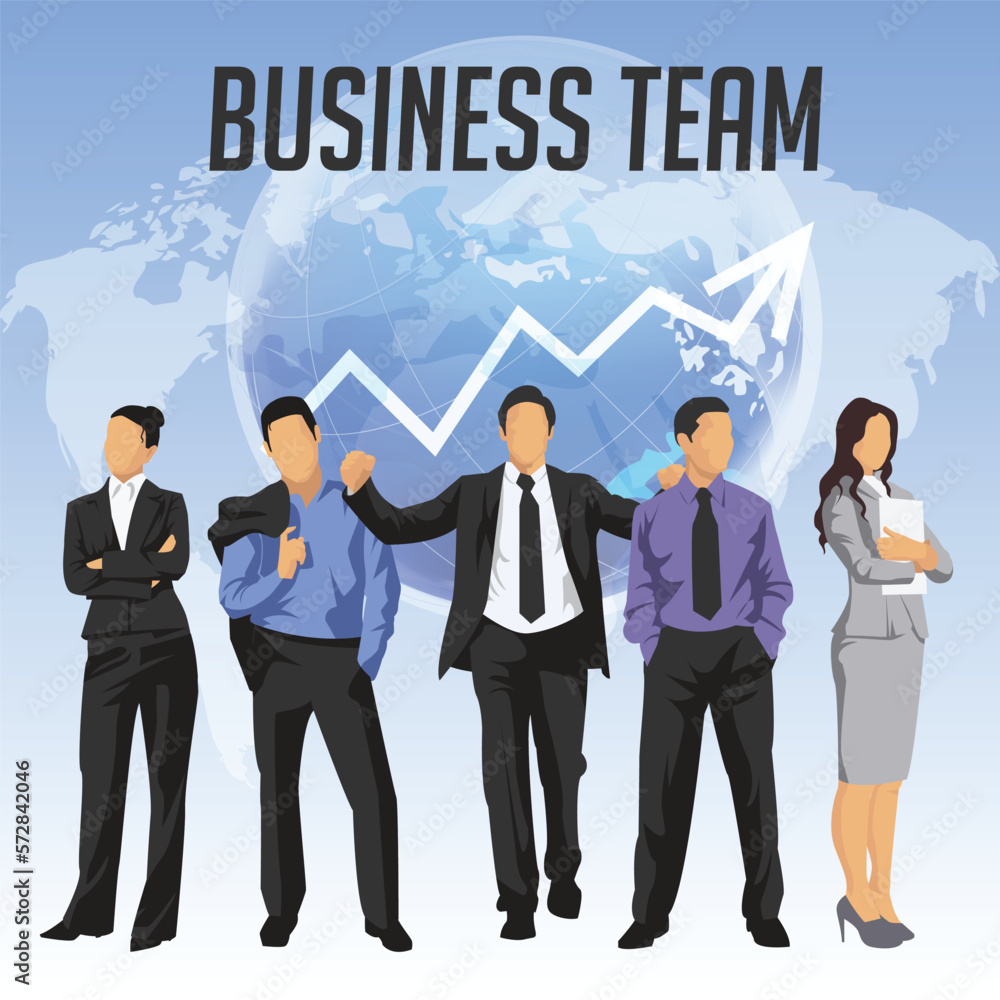 Grow business team ready to work. Business vector illustration template. Grow business team ready to work. Business vector illustration template.