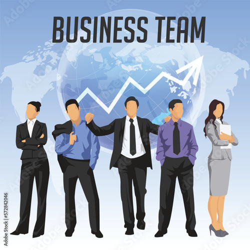 Grow business team ready to work. Business vector illustration template.