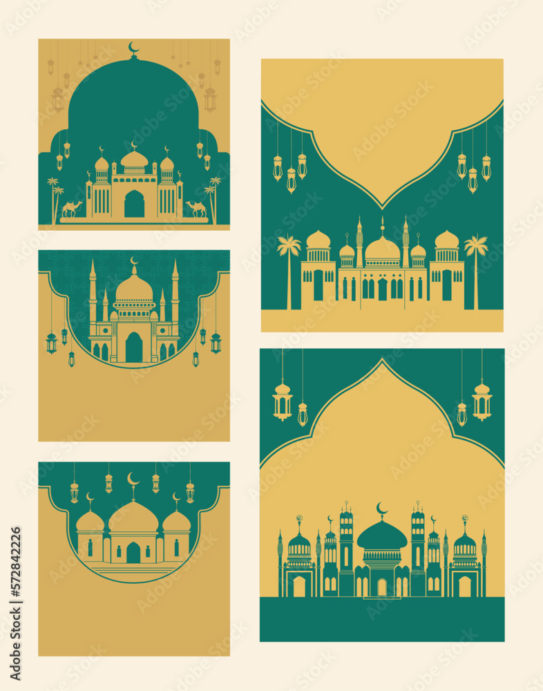 illustration of a set of islamic background