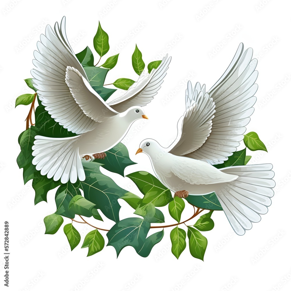 white dove with leaves in background white dove with leaves in background