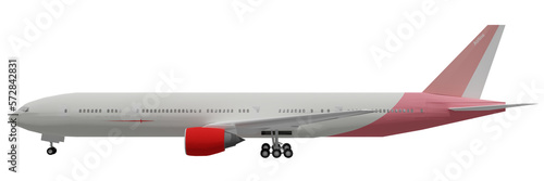 Airplane airliner commercial concept 3d render model illustration isolated