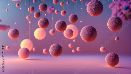 close up of bacteria or virus. bacteria closeup for medical purpose or educational background, closeup of virus in general or mutation, spheres particles with spheres blur in background,generative ai 