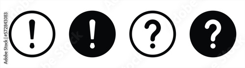 exclamation mark and question mark icon set, style symbol sign collections for your app and website