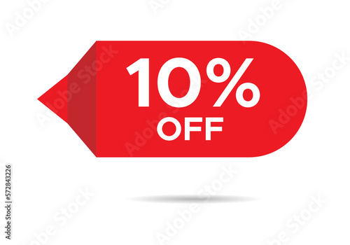 10 percent off. Sale and discount price tag vector sign