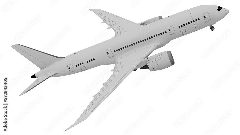 Airplane isolated concept 3d render illustration template style