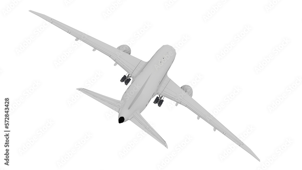 Commercial aircraft 3d render illustration jet aviation Commercial aircraft 3d render illustration jet aviation