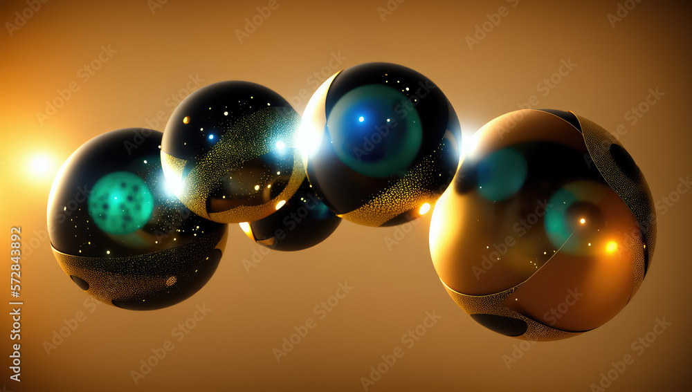 background of particles, spheres particles with spheres blur in background, colorful particles. generative ai background of particles, spheres particles with spheres blur in background, colorful particles. generative ai