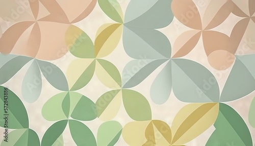 Saint Patrick s Day Geometric Shapes with Repeating shapes and Pastel color palette   A Beautiful Unique Colorful and Bold 3D Rendering Wallpaper Template for Celebration  generative AI 