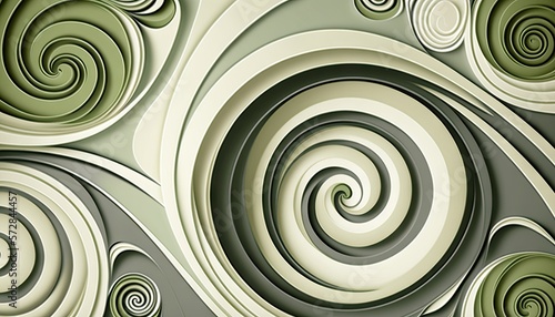 Saint Patrick's Day Geometric Shapes with Swirl designs and Muted color palette : A Beautiful Unique Colorful and Bold 3D Rendering Wallpaper Template for Celebration (generative AI)
