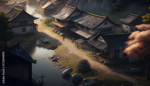 a story in a South Korea village Create With Generative AI Technology